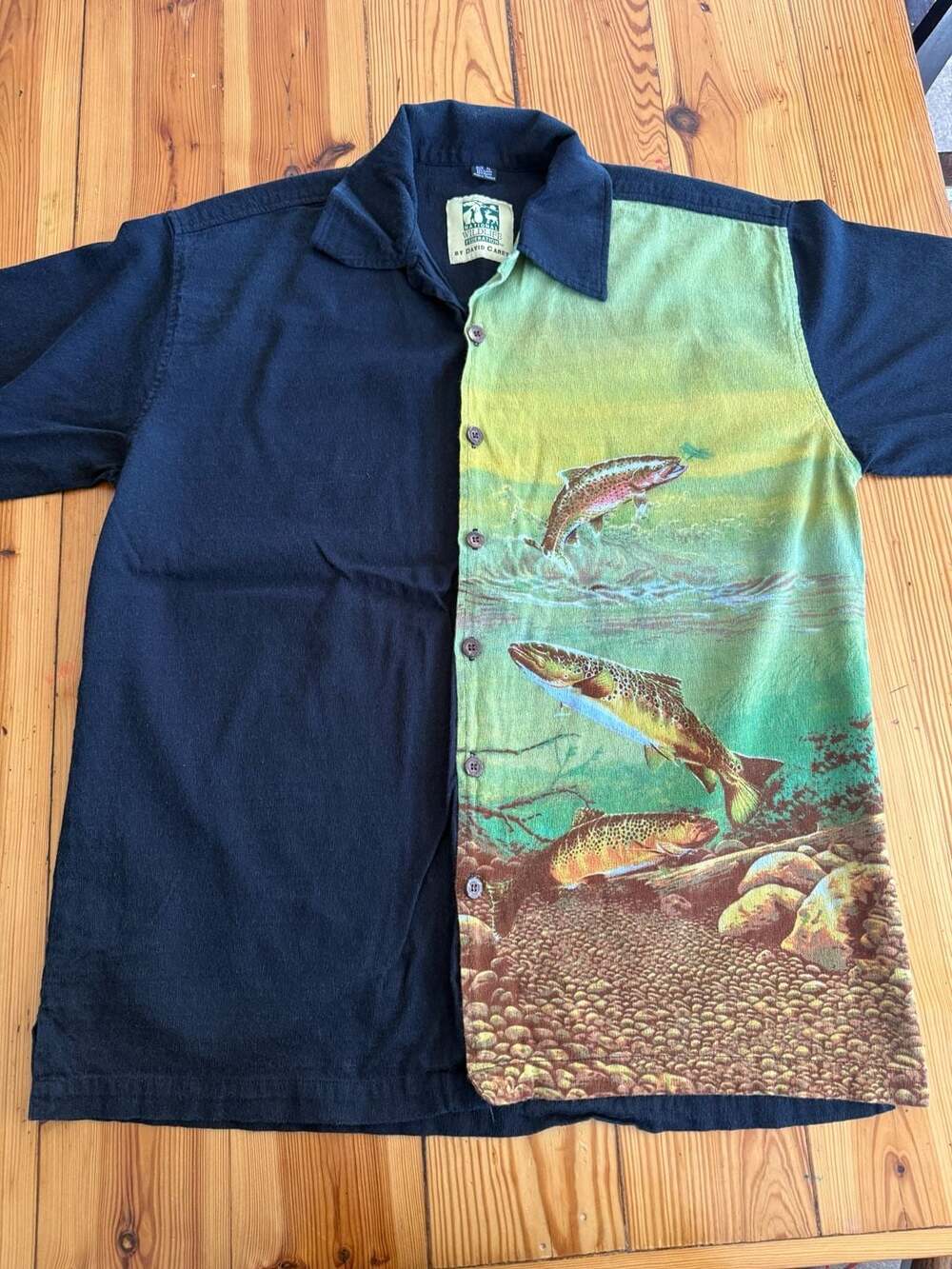 National Wildlife Federation by David Carey Fishing Shirt Size XL Trout